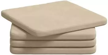vidaXL Sitzkissen 4er-Set, creme, Mikrofaser, 40x40x3cm