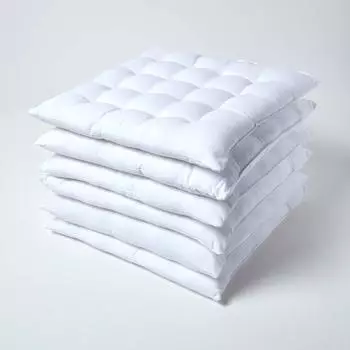Homescapes Stuhlkissen 6er-Set, 100% Baumwolle, wei&szlig;, 40x40cm, Indoor/Outdoor
