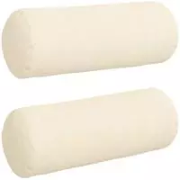 vidaXL Bolsterkissen 2 St&uuml;ck Creme &Oslash; 25 x 70 cm Cordstoff