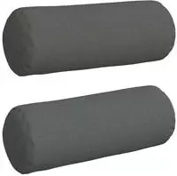 vidaXL Bolsterkissen 2 stk. Stoff Dunkelgrau &Oslash; 25 x 70 cm