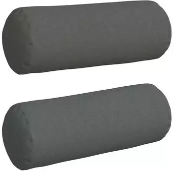 vidaXL Bolsterkissen 2 Stück, Stoff, dunkelgrau, Ø25x70cm (42014312)
