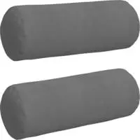 vidaXL Bolsterkissen 2 St&uuml;ck Dunkelgrau &Oslash; 25 x 70 cm Mikrofaserstoff