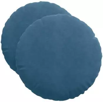 vidaXL Sitzkissen 2er-Set blau Ø50x19cm Samt (42014173)