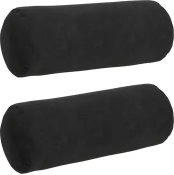 vidaXL Bolsterkissen 2 Stück, Ø15x40cm, schwarz, Cordstoff (42014291)