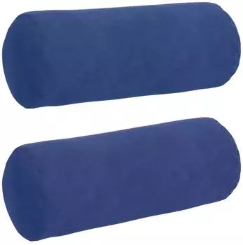 vidaXL Bolsterkissen 2er-Set, Cordstoff, polizeiblau, Ø15x40cm (42014296)