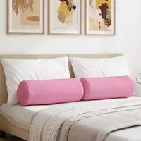 vidaXL Bolsterkissen 2 stk. Stoff Rosa &Oslash; 25 x 70 cm