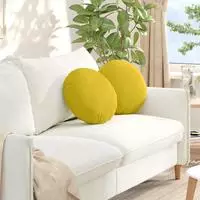 vidaXL Sitzkissen 2 St&uuml;ck Gelb &Oslash; 40 x 13 cm Samt