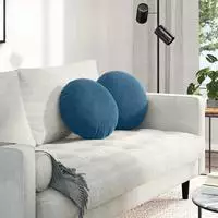 vidaXL Sitzkissen 2 St&uuml;ck Blau &Oslash; 40 x 13 cm Samt