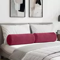 vidaXL Bolsterkissen 2 St&uuml;ck Weinrot &Oslash; 25 x 70 cm Cordstoff