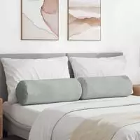 vidaXL Bolsterkissen 2 St&uuml;ck Hellgrau &Oslash; 25 x 70 cm Cordstoff