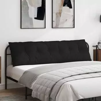 vidaXL Rückenkissen schwarz 180x19x50cm Stoff