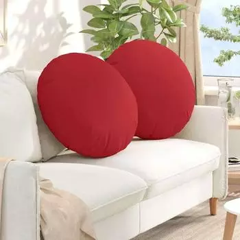 vidaXL Sitzkissen 2er-Set, Stoff, rund Ø60x21cm, rot