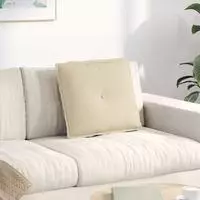vidaXL R&uuml;ckenkissen Creme 50 x 45 x 19 cm Stoff
