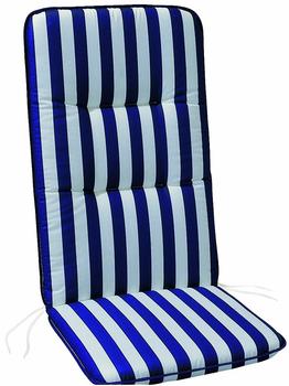 Best Freizeitmöbel Klappsesselauflage Basic-Line 120 x 50 cm (0268) blau/weiß