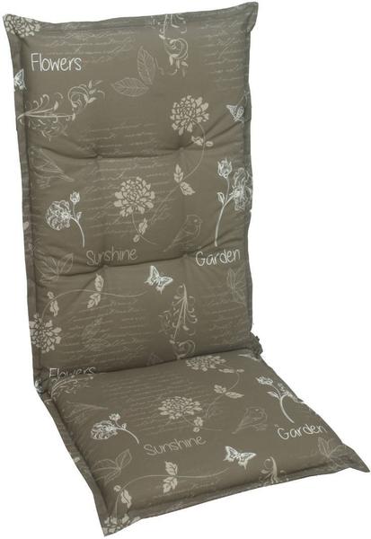 GO-DE Hochlehner-Auflage 120x50cm Taupe/Blumen