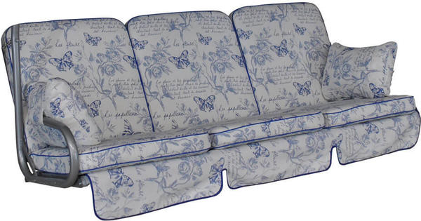 Angerer Comfort Schaukelauflage 3-Sitzer Schmetterling blau