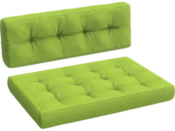 VICCO Kissen-Set Sitzkissen Rückenkissen 15cm Flocke grün