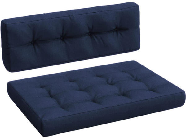 VICCO Kissen-Set Sitzkissen Rückenkissen 15cm Flocke blau