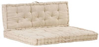 vidaXL Palettenauflagen 2 Stk. Baumwolle Beige