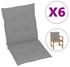 Grau (314132): vidaXL Gartenstuhlauflagen 6 Stk. 100x50x3cm