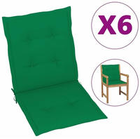 vidaXL Gartenstuhlauflagen f&uuml;r Niedriglehner 6 Stk. Gr&uuml;n 100x50x3 cm