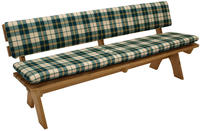 Degamo - Auflagenset Boston F&uuml;r Bank 4-sitzer 195cm, Gr&uuml;n/beige Kariert, 2-teilig