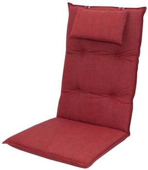 Doppler Hochlehner Auflage mit Kopfkissen 120x50cm rot