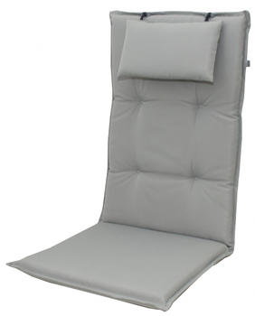 Doppler Hochlehner Auflage mit Kopfkissen 120x50cm grau (9827)