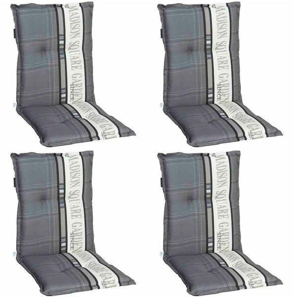 madison Textil-Sesselauflage niedrig 50 x 105 x 8 cm niedrig grau (M41007)