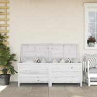 vidaXL Gartentruhe Wei&szlig; 150x50x56,5 cm Massivholz Tanne