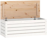 vidaXL Truhe Wei&szlig; 89x36,5x33 cm Massivholz Kiefer