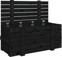 vidaXL Truhe Schwarz 91x40,5x42 cm Massivholz Kiefer