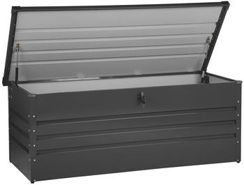 Beliani Auflagenbox Metall 165x70cm graphitgrau