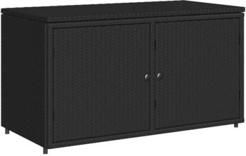 vidaXL Gartenschrank 110x55x60,5cm Poly Rattan Schwarz
