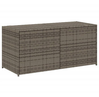 vidaXL Gartentruhe 283L Poly Rattan Grau