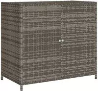 vidaXL Gartenschrank Grau 83x45x76 cm Poly Rattan