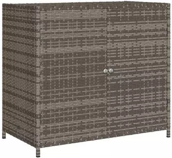 vidaXL Gartenschrank 83x45x76cm Poly Rattan Grau