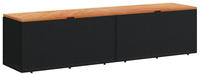 vidaXL Gartentruhe Schwarz 220x50x54 cm Poly Rattan Akazienholz