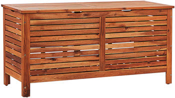 Beliani Auflagenbox Akazienholz 130x64x48cm Dunkelbraun