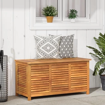 vidaXL Gartenbox Massivholz Akazie mit L&uuml;ftungsschlitzen 113 x 50 x 56 cm