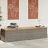 vidaXL Gartentruhe Polyrattan/Akazienholz 220 x 50 x 54 cm grau