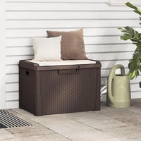 vidaXL Gartentruhe mit Sitzkissen Braun 125 L PP