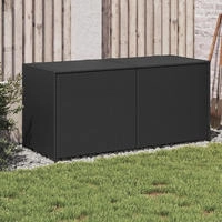 vidaXL Gartentruhe Schwarz 283L Poly Rattan