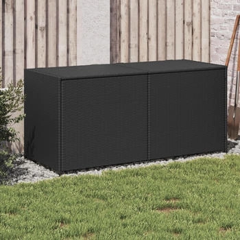 vidaXL Gartentruhe Polyrattan 283 Liter schwarz