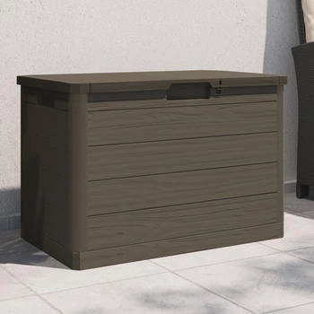vidaXL Outdoor-Kissenbox Polypropylen 77,5 x 44,5 x 53 cm braun
