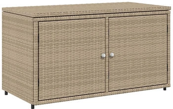 vidaXL Gartenschrank 110x55x60,5cm Poly Rattan beige