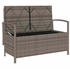 vidaXL Gartenbank mit Stauraum und Kissen Poly Rattan grau