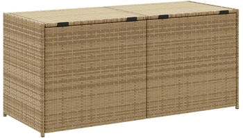 vidaXL Gartentruhe 283L Poly Rattan beige