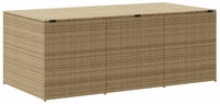 vidaXL Gartentruhe Beige 984L Poly Rattan
