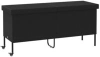 vidaXL Gartentruhe mit Rollen Schwarz 160x55x75 cm Poly Rattan